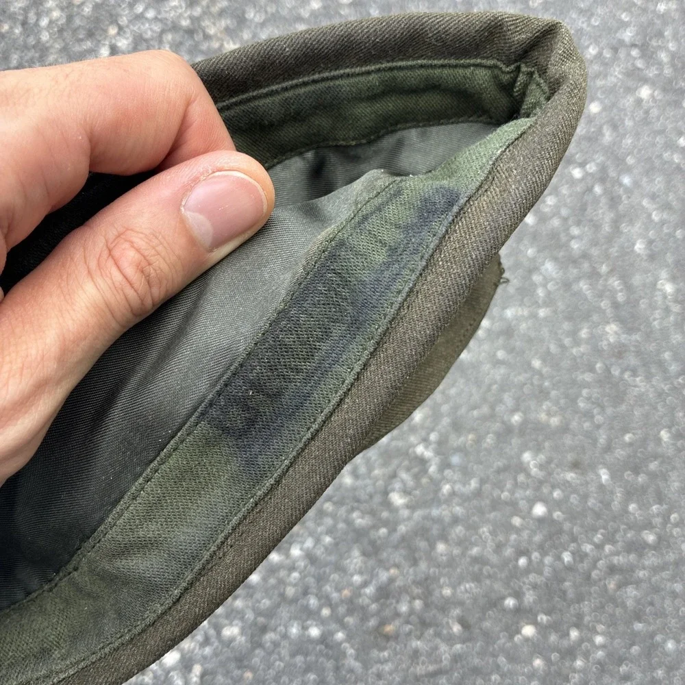 USMC Marine Corps Garrison Cap Size In Photos Olive Green w/ Black EGA Insignia